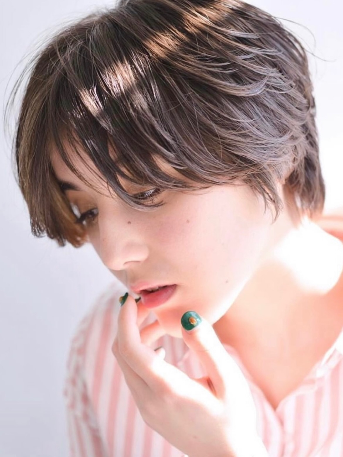 透明感のあるショートヘア✨カラーはココアブラウン☕️