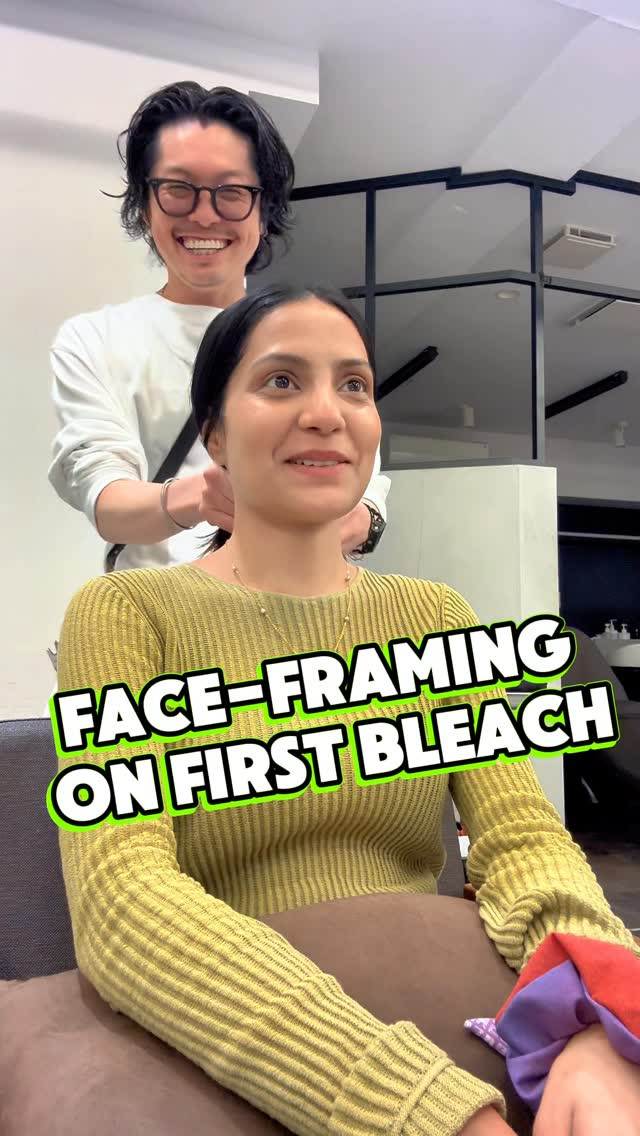 First bleach with face-framing